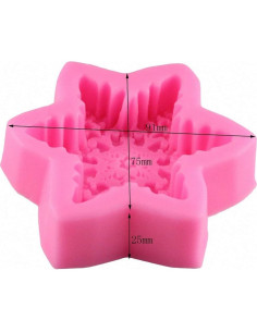 Molde de Silicona Copo de Nieve Rosa MoldFun 11x9 cm 2