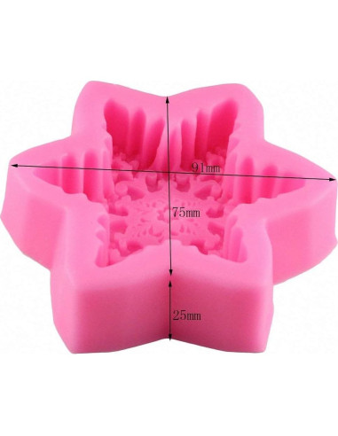 Molde de Silicona Copo de Nieve Rosa MoldFun 11x9 cm