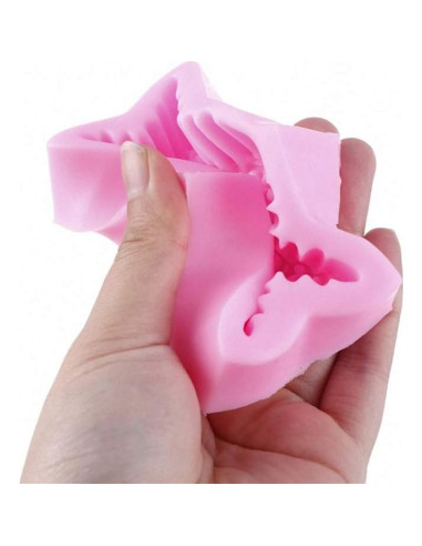 Molde de Silicona Copo de Nieve Rosa MoldFun 11x9 cm