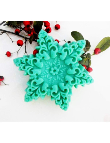 Molde de Silicona Copo de Nieve Rosa MoldFun 11x9 cm