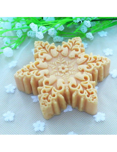 Molde de Silicona Copo de Nieve Rosa MoldFun 11x9 cm