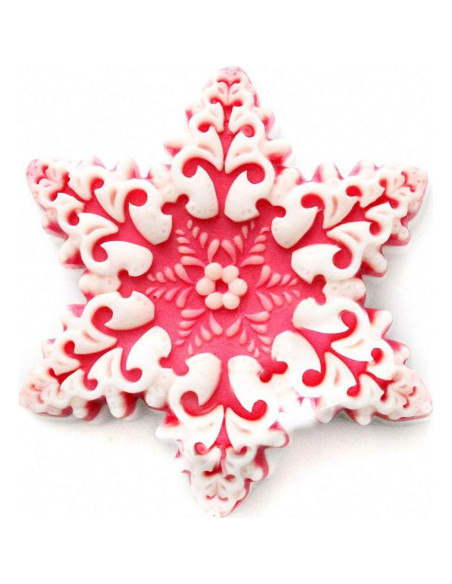 Molde de Silicona Copo de Nieve Rosa MoldFun 11x9 cm