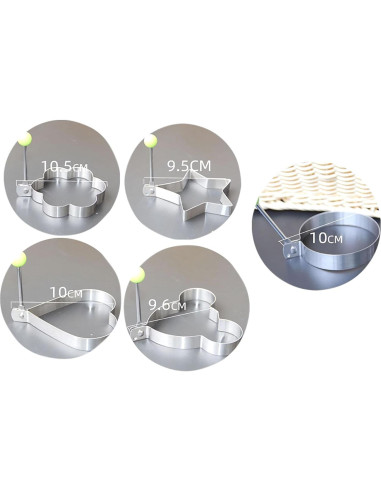 Moldes de Huevo YIKANGHENG Acero Inoxidable 5 Piezas