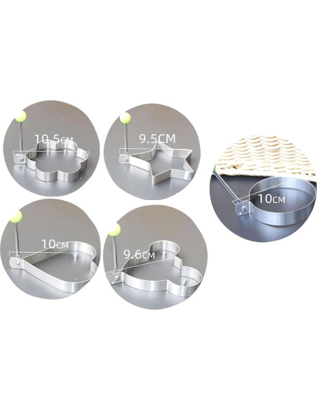 Moldes de Huevo YIKANGHENG Acero Inoxidable 5 Piezas