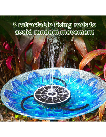 Fuente Solar para Baño de Aves AISITIN 3.7W Panel Vidrio