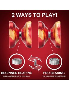 Yoyo Profesional FETESNICE LY001 Metal Rojo para Todos 2