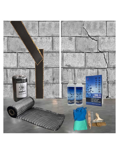 Kit de Reparación de Grietas en Paredes de Sótano Fibra de Carbono 0.61m