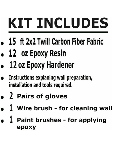 Kit de Reparación de Grietas en Paredes de Sótano Fibra de Carbono 0.61m