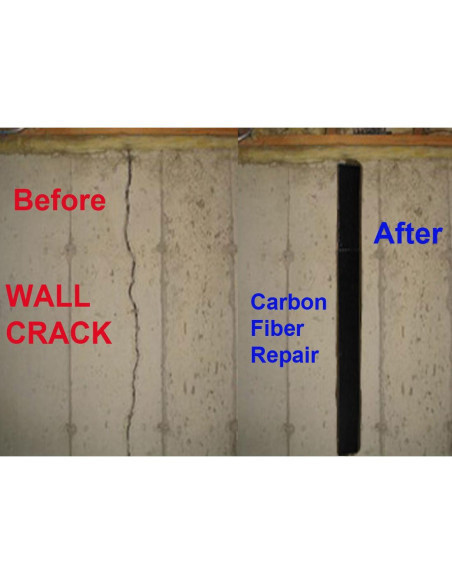 Kit de Reparación de Grietas en Paredes de Sótano Fibra de Carbono 0.61m