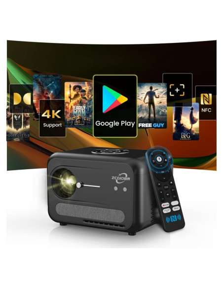 Proyector 4K ZCGIOBN A6 Inteligente con WiFi y Bluetooth