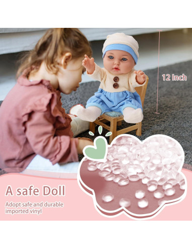 Muñeca de Bebé TUSALMO 30 cm con Accesorios para Niños