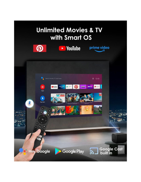 Proyector 4K ZCGIOBN A6 Inteligente con WiFi y Bluetooth