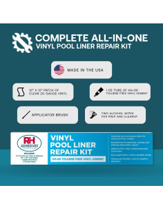 Kit de Reparación de Vinilo para Piscinas RH Adhesives 10x10cm 2