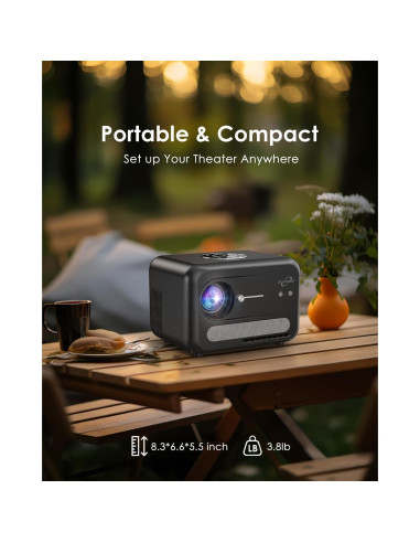 Proyector 4K ZCGIOBN A6 Inteligente con WiFi y Bluetooth