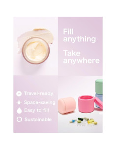 Kit de Viaje NUSO de Silicona Recargable Rosa 100ml 2