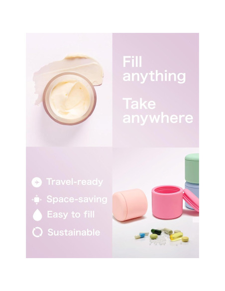 Kit de Viaje NUSO de Silicona Recargable Rosa 100ml