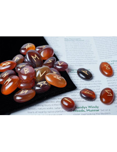 Set de Runas de Onyx Marrón Crocon - 25 Piezas Hechas a Mano 2