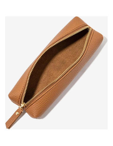 Estuche de Lápiz PU HXKJ Marrón Gran Capacidad 20x6x3cm