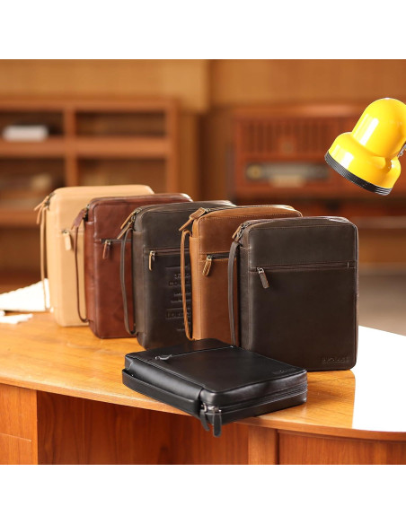 Funda de Biblia de Cuero Polare Marrón Oscuro 28x21 cm