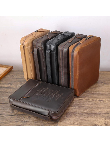 Funda de Biblia de Cuero Polare Marrón Oscuro 28x21 cm