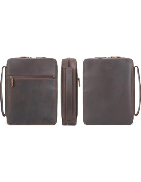 Funda de Biblia de Cuero Polare Marrón Oscuro 28x21 cm