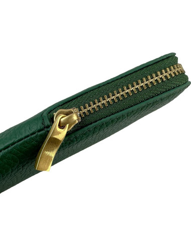 Estuche de Cuero Genuino Cockatoo Verde Oscuro para Gafas