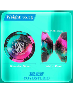 Yoyo Profesional YOYOSTUDIO H17 Metal 56mm para Trucos 2