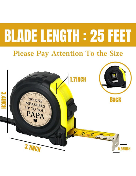 Cinta Métrica PXKX 6.9cm x 0.3cm para Papá y Abuelo