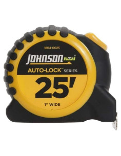 Cinta de Medir Auto-Lock Johnson 7.6 m x 2.54 cm Negra/Amarilla