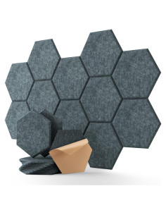 Paneles Acústicos Soundsbay 12 Piezas 30.48x25.4 cm Gris Oscuro
