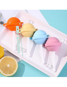 Moldes de Paletas de Helado OULIGET Silicona 4 Pcs 9 cm 2