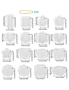 Kit 16 Moldes de Silicona para Llaveros Quilax 3.5cm 2