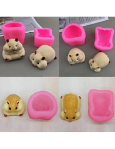 4 Moldes de Silicona 3D Hámster Cjeuxnr para Postres 2