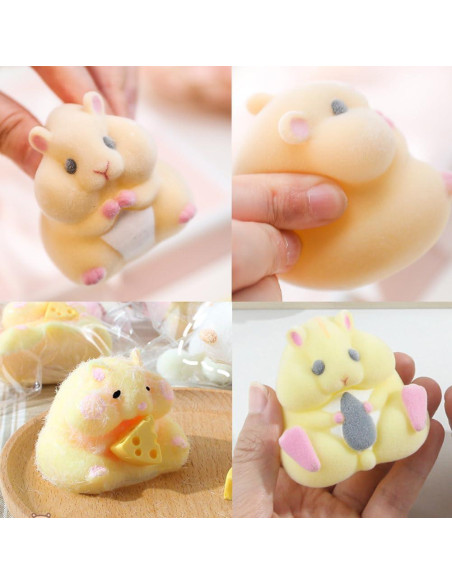 4 Moldes de Silicona 3D Hámster Cjeuxnr para Postres