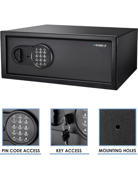 Caja Fuerte Digital Barska 1.2 Pies Cúbicos Acero Negro