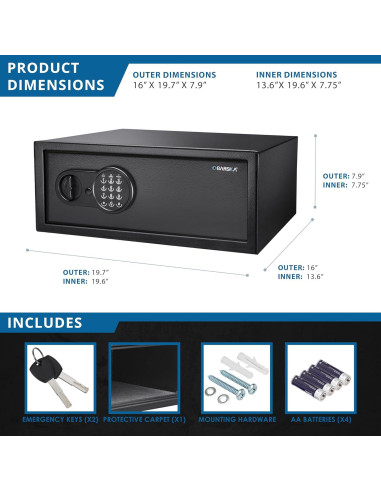 Caja Fuerte Digital Barska 1.2 Pies Cúbicos Acero Negro