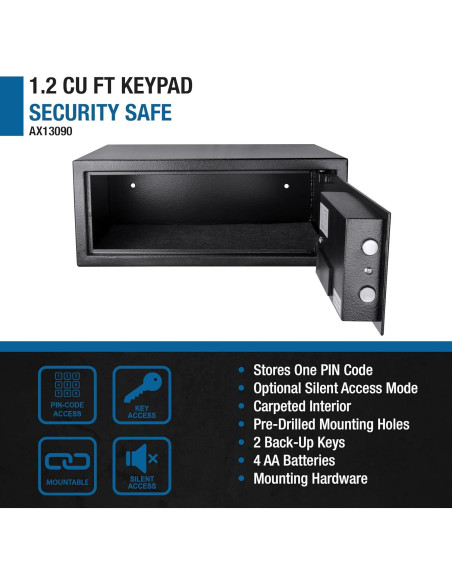 Caja Fuerte Digital Barska 1.2 Pies Cúbicos Acero Negro