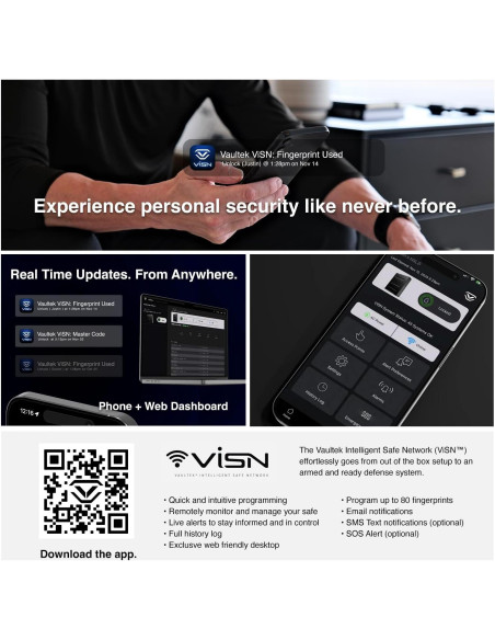 Caja Fuerte Biométrica VAULTEK NV20i Compacta con WiFi