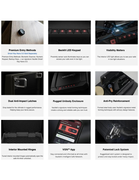 Caja Fuerte Biométrica VAULTEK NV20i Compacta con WiFi