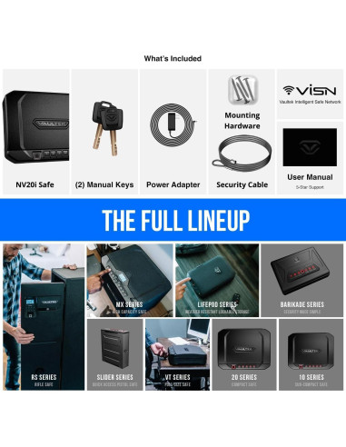 Caja Fuerte Biométrica VAULTEK NV20i Compacta con WiFi