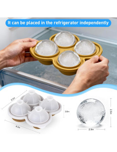 Molde de Hielo Redondo Eengenone 6.35 cm Silicona Verde Militar 2