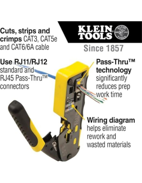Crimpadora Modular Klein Tools VDV226-110 para RJ11/RJ45