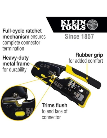 Crimpadora Modular Klein Tools VDV226-110 para RJ11/RJ45