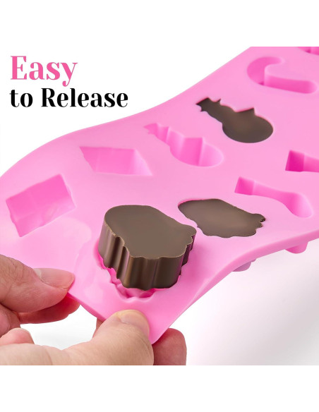 Set de 6 Moldes de Silicona Navideños CLUEWR - Santa, Árbol, Jengibre