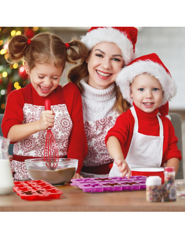 Set de 6 Moldes de Silicona Navideños CLUEWR - Santa, Árbol, Jengibre
