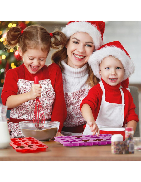 Set de 6 Moldes de Silicona Navideños CLUEWR - Santa, Árbol, Jengibre