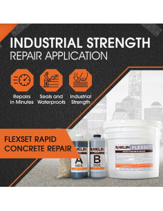 Kit de Reparación de Concreto Rápido FlexSet Roklin 11.36L Gris 2