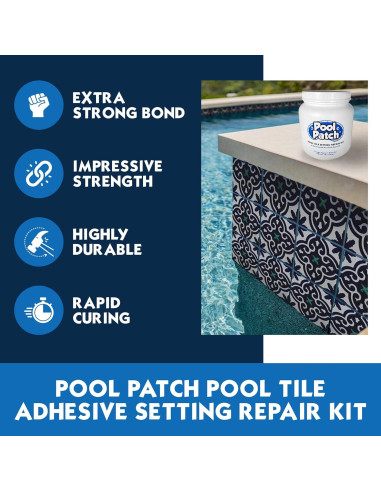 Kit de Adhesivo para Azulejos de Piscina Pool Patch 1.36 kg - Secado Rápido