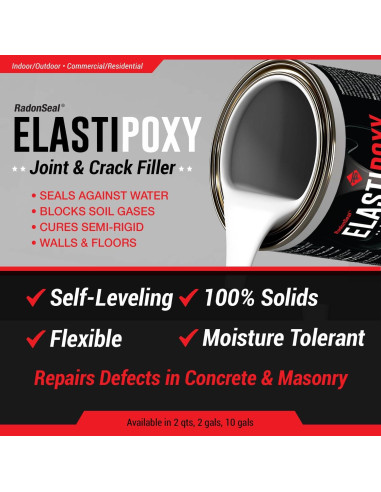 ElastiPoxy Kit Relleno Juntas Concreto RadonSeal 2L Flexible
