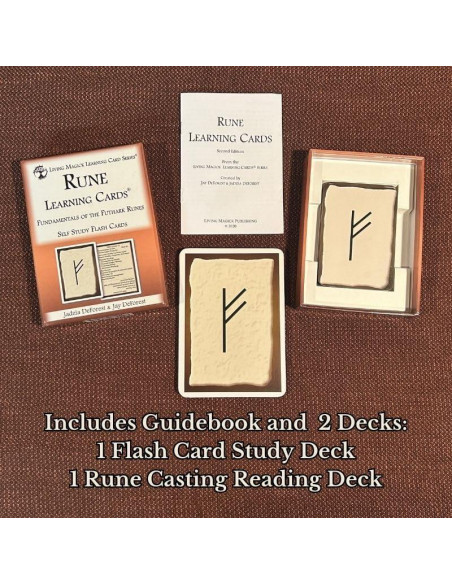 Cartas de Aprendizaje de Runas Futhark Living Magick 24 Tarjetas